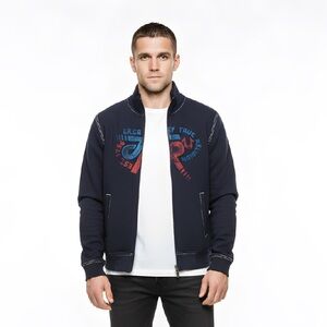 Men’s True Religion Navy Fleece Zip Up Jacket